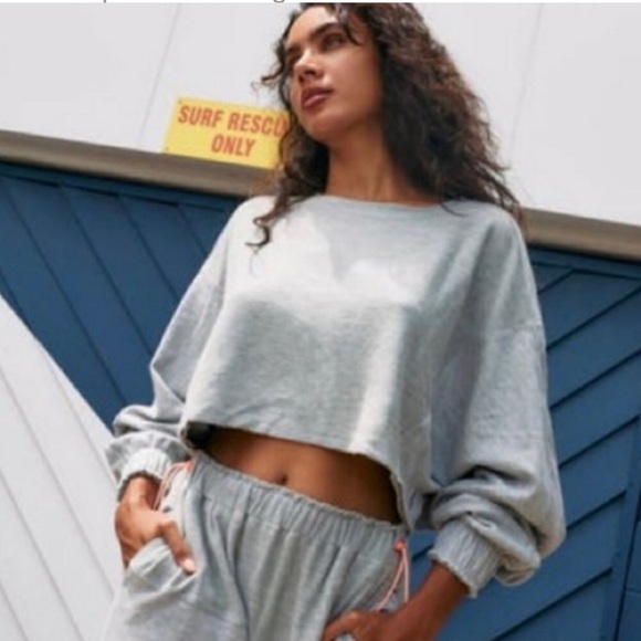Free People Movement Surfside Crop Sweatshirt - Picture 1 of 8
